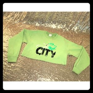 I Love My City Crop Sweatshirt